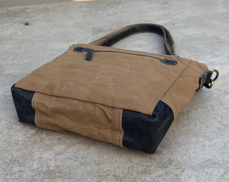 Upcycled Military Tent Canvas Bag - DharmaObjects