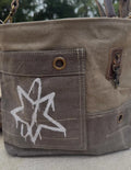 Graffiti Art Star Upcycled Military Canvas Bag - DharmaObjects