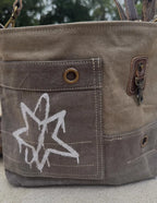 Graffiti Art Star Upcycled Military Canvas Bag - DharmaObjects