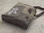 Graffiti Art Star Upcycled Military Canvas Bag - DharmaObjects