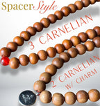 Sandalwood Carnelian Mala - DharmaObjects
