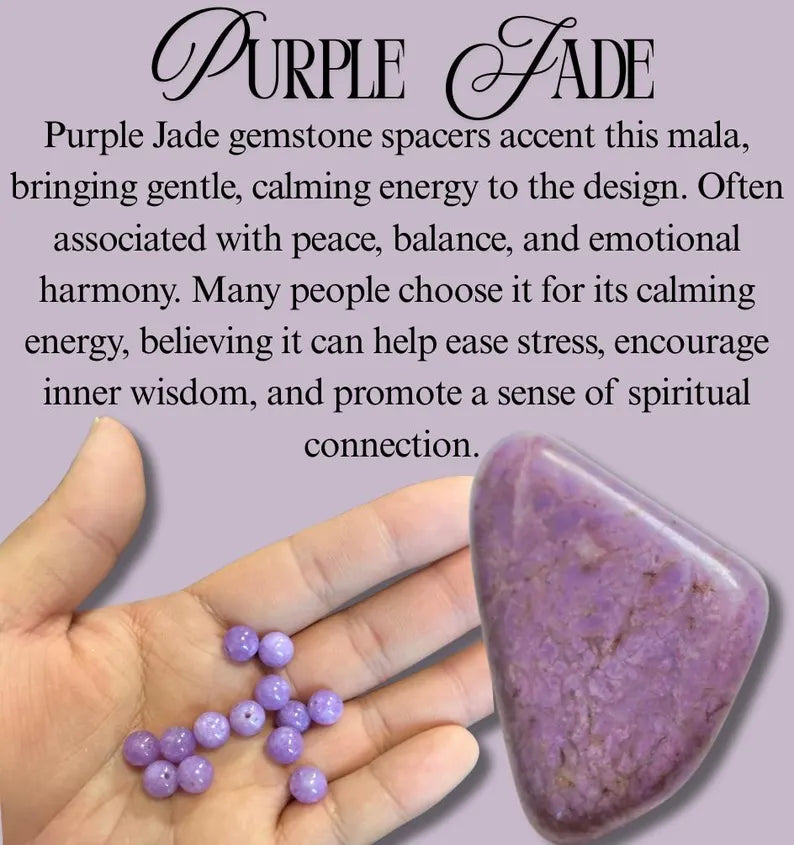 Sandalwood Purple Jade Mala - DharmaObjects