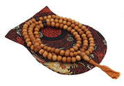Tibetan Buddhist Genuine Sandal Wood Mala / Rosary 108 Beads / Free Silk Pouch