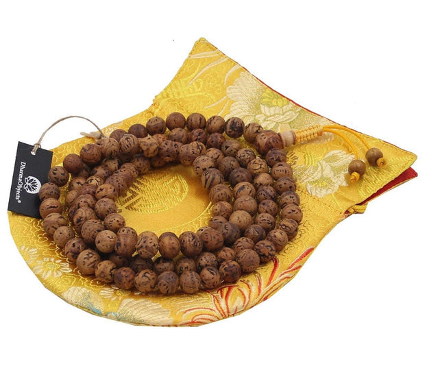 Tibetan Buddhist Meditation Bodhi Seed Mala Rosary 108 Beads With Free Pouch