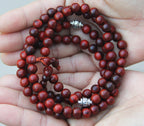 Tibetan Buddhist Genuine Rosewood Mala / Rosary 108 Beads / Free Silk Pouch