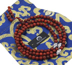 Tibetan Buddhist Genuine Rosewood Mala / Rosary 108 Beads / Free Silk Pouch