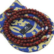 Tibetan Buddhist Genuine Rosewood Mala / Rosary 108 Beads / Free Silk Pouch