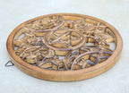 Handcrafted Triple Moon Decor For Home Blessings Protection Rustic Wall Mounted Art - DharmaObjects