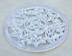Handcrafted Triple Moon Decor For Home Blessings Protection Rustic Wall Mounted Art - DharmaObjects