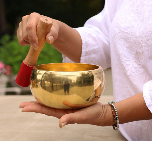 Tibetan Singing Bowl Complete Set Extra Large ~ Yoga, Mindfulness, Spiritual & Chakra Healing