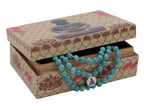 Tibetan Turquoise 108 Beads Mala Meditation Yoga With Silver Buddha Charm And Buddha Wooden Box - DharmaObjects