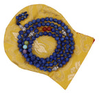 Genuine Lapis Lazuli 108 Beads Mala – Buddhist Prayer Beads with Tibetan Silver Guru Bead & Om Mani Spacers