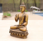 Blessing Buddha Statue Solid Brass for Home Altar Shrine Meditation Room 8 Inches Tall - DharmaObjects