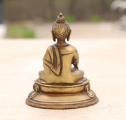 Dhyana Buddha Statue Solid Brass for Home Altar Shrine Meditation Room 4 Inches Tall