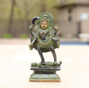 Hindu Goddess Of Time, Destruction & Power Kali Ma Statue Solid Brass 5 Inches Tall