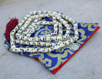 Tibetan Buddhist Premium Yak Bone Skull Mala Rosary 108 Beads Free Silk Pouch - DharmaObjects