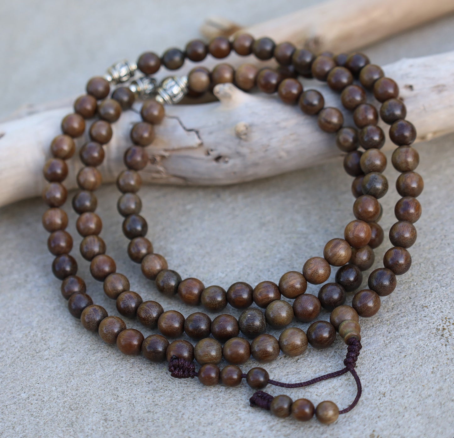 Tibetan Meditation Dark Kadam wood 108 Beads Mala, Prayer Beads, Buddhist Prayer Beads, Wood Mala Yoga Necklace, Hindu Prayer Beads