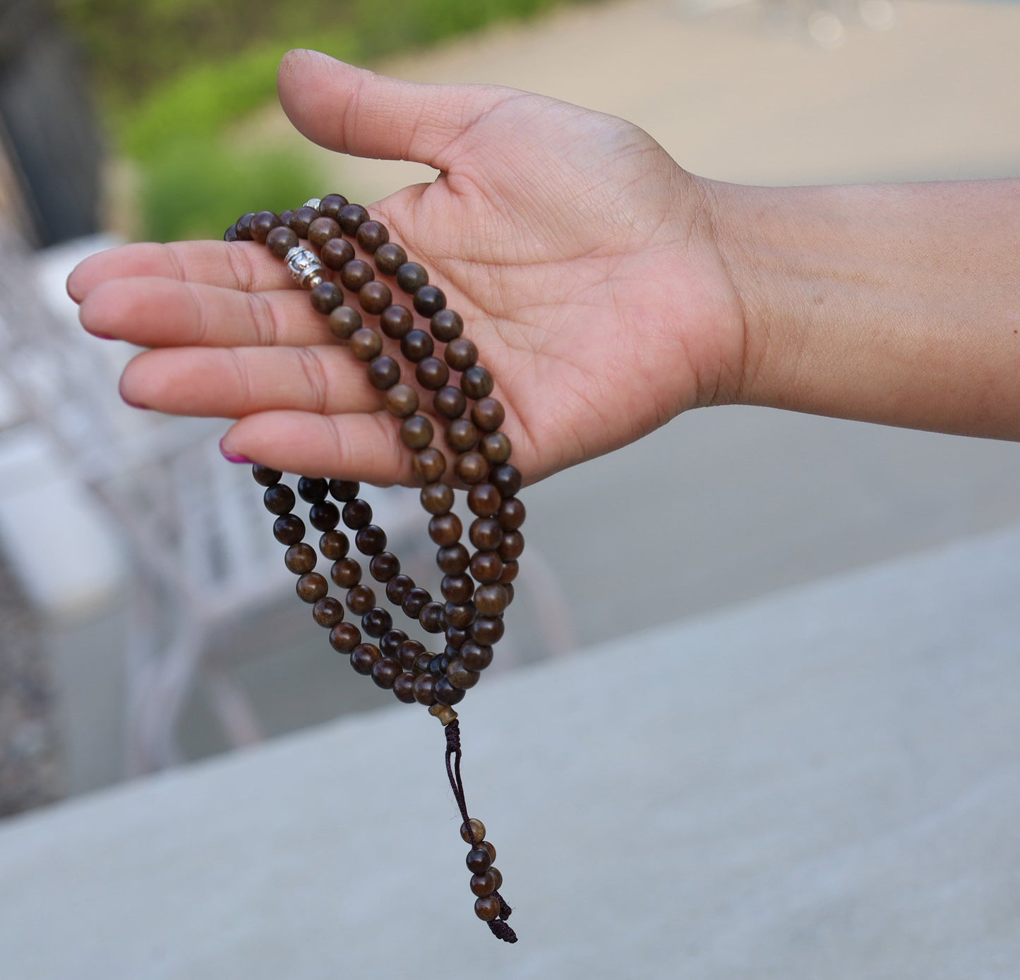 Tibetan Meditation Dark Kadam wood 108 Beads Mala, Prayer Beads, Buddhist Prayer Beads, Wood Mala Yoga Necklace, Hindu Prayer Beads