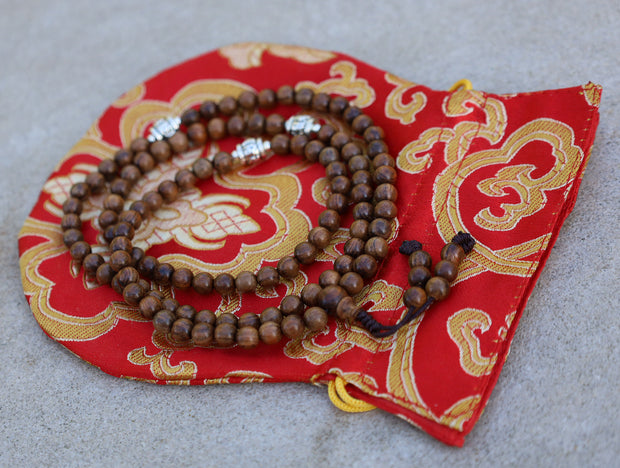 Tibetan Meditation Dark Kadam wood 108 Beads Mala, Prayer Beads, Buddhist Prayer Beads, Wood Mala Yoga Necklace, Hindu Prayer Beads