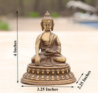 Dhyana Buddha Statue Solid Brass for Home Altar Shrine Meditation Room 4 Inches Tall