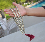 Tibetan Buddhist Premium Yak Bone Skull Mala Rosary 108 Beads Free Silk Pouch - DharmaObjects