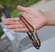 Tibetan Meditation Dark Kadam wood 108 Beads Mala, Prayer Beads, Buddhist Prayer Beads, Wood Mala Yoga Necklace, Hindu Prayer Beads