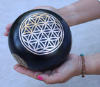 Tibetan Singing Bowl Complete Set Flower Of Life ~ For Meditation, Yoga, Spiritual Healing and Mindfulness ~ Extra Large