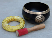 Tibetan Singing Bowl Complete Set Flower Of Life ~ For Meditation, Yoga, Spiritual Healing and Mindfulness ~ Extra Large
