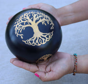 Tibetan Tree Of Life Singing Bowl Complete Set ~ Meditation , Yoga, Mindfulness, Spiritual & Chakra Healing ~ Extra Large