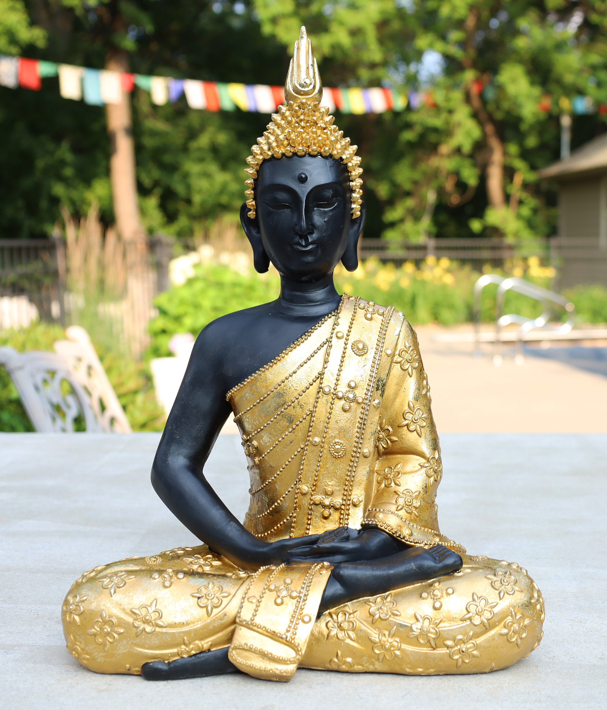 Large Buddha Statue Meditating Mindfulness Peace Harmony 16 Inches Tall