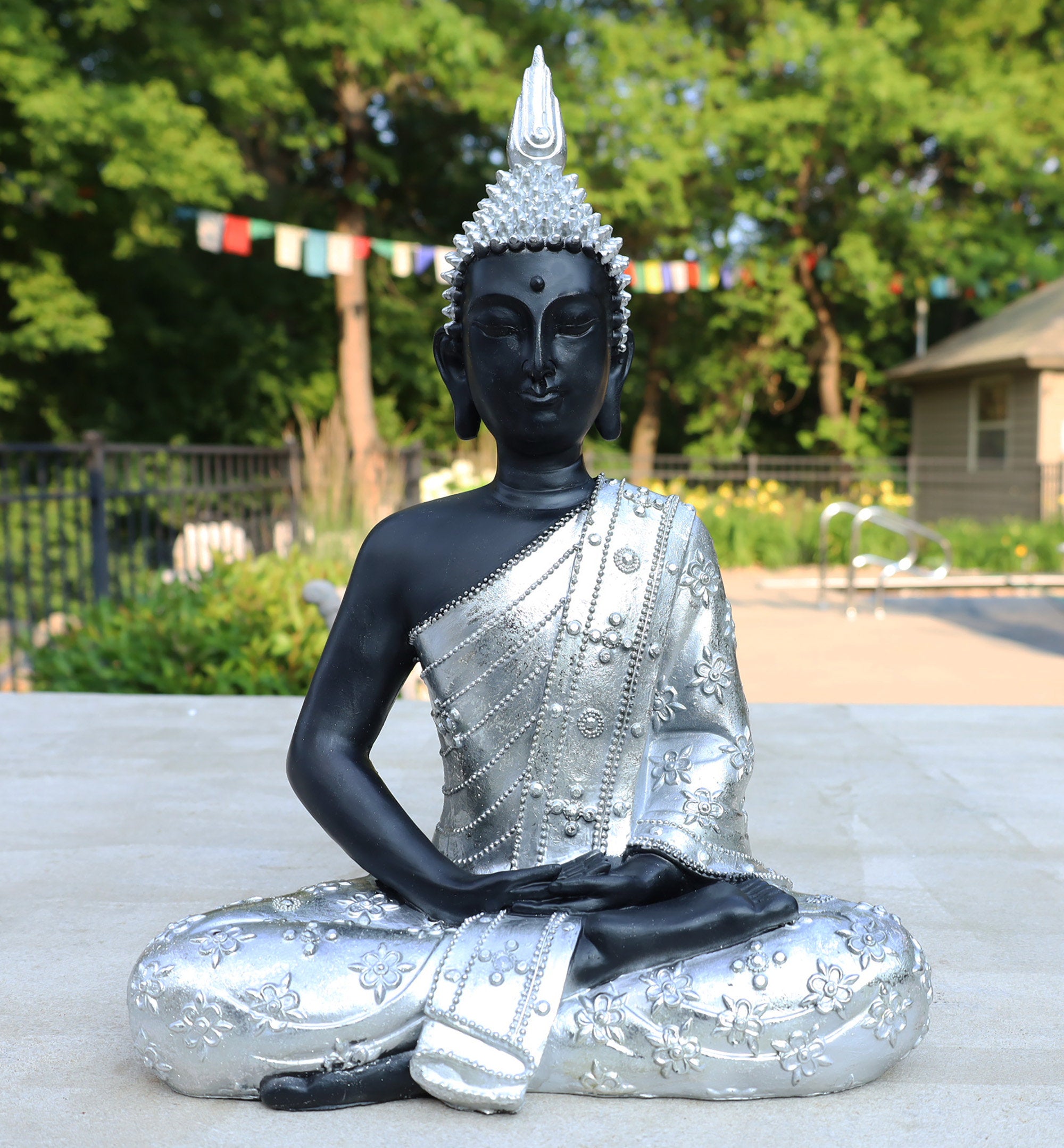 Large Buddha Statue Meditating Mindfulness Peace Harmony 16 Inches Tall