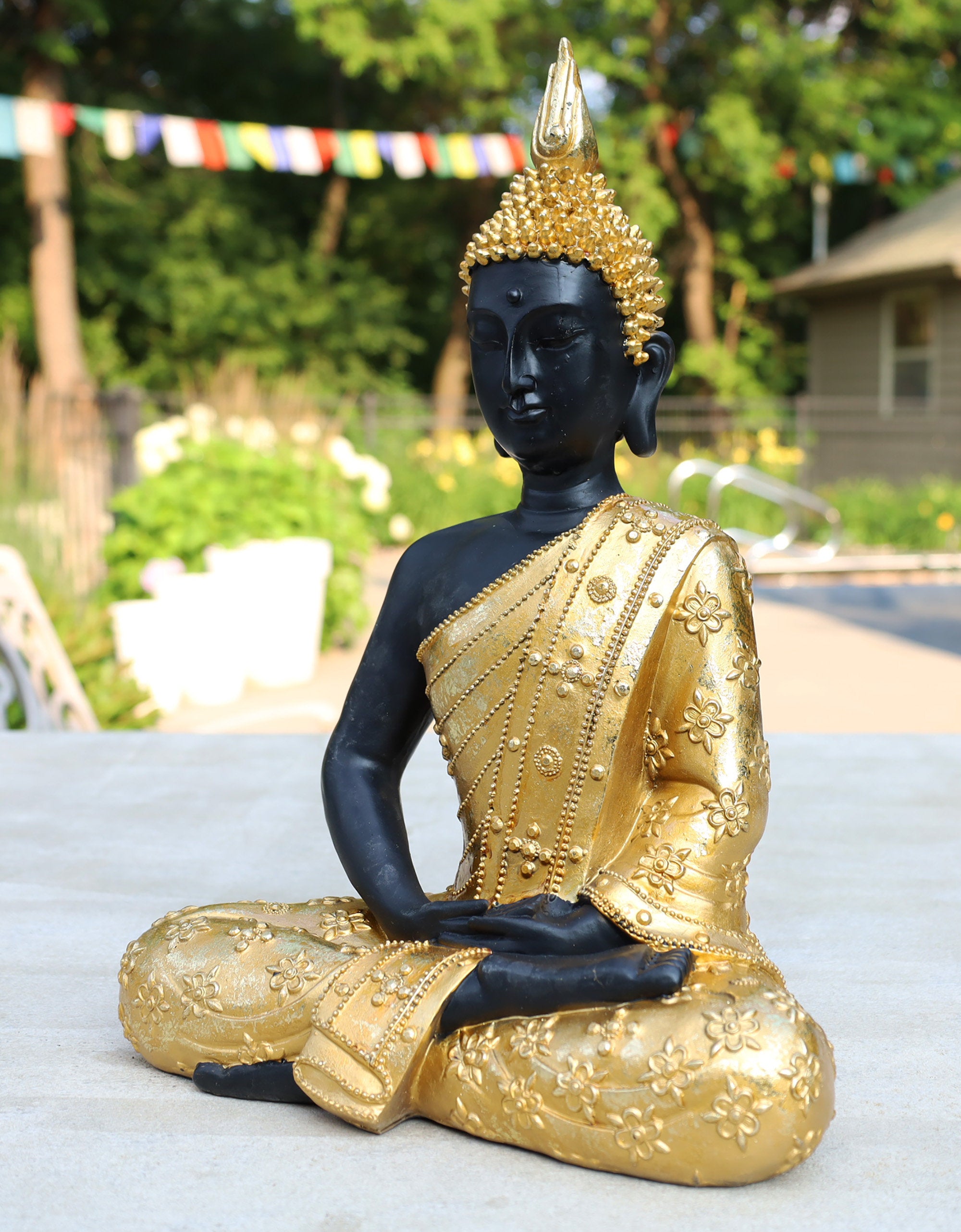Large Buddha Statue Meditating Mindfulness Peace Harmony 16 Inches Tall
