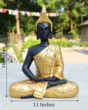 Large Buddha Statue Meditating Mindfulness Peace Harmony 16 Inches Tall