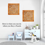 Handcrafted Large Lotus Wood Wall Panel For Home Decor Hanging Art 16" X 16"