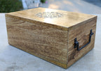 Large Premium Hand Carved Lotus Wooden Keepsake Storage Box