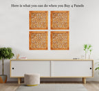 Handcrafted Large Lotus Wood Wall Panel For Home Decor Hanging Art 16" X 16"