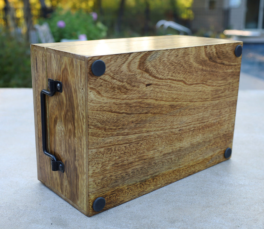 Large Premium Hand Carved Lotus Wooden Keepsake Storage Box