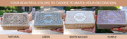 Hand Carved Triple Moon Wooden Box Keepsake Jewelry Storage