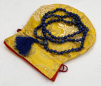 Tibetan Prayer Meditation Healing Lapis Lazuli 108 Beads Mala With Silver Guru Bead , Silver Spacers - DharmaObjects
