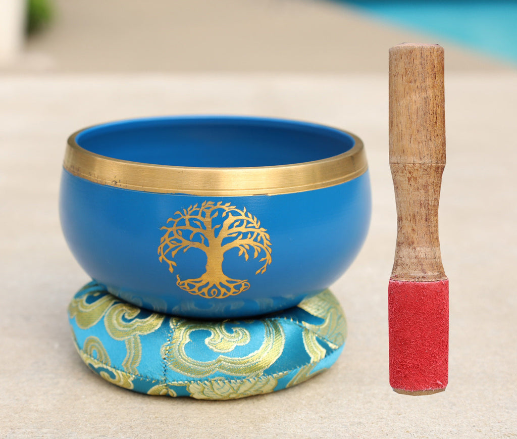 Singing Bowl Complete Set Tree Of Life ~ For Meditation, Yoga, Spiritual Healing and Mindfulness ~ Medium - DharmaObjects