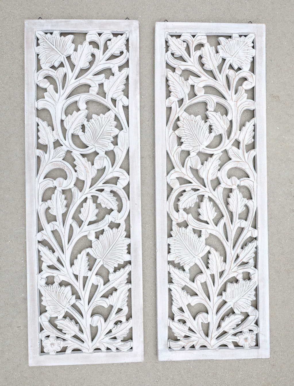 Handcrafted Set Of 2 Large Wood Wall Panels For Home Décor Hanging Art 12" X 35.5" - DharmaObjects