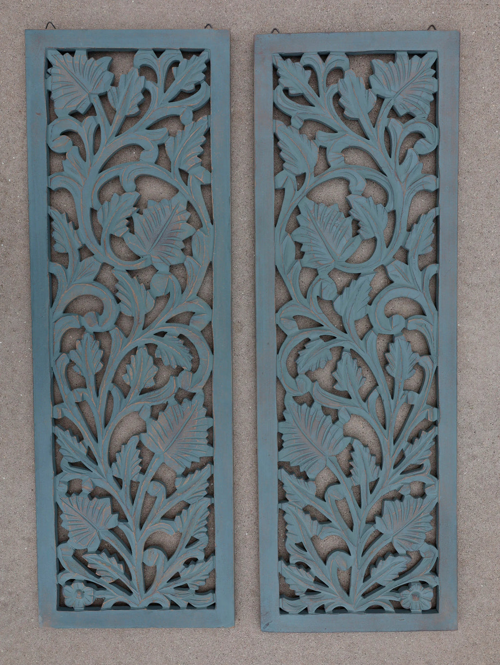 Handcrafted Set Of 2 Large Wood Wall Panels For Home Décor Hanging Art 12" X 35.5" - DharmaObjects