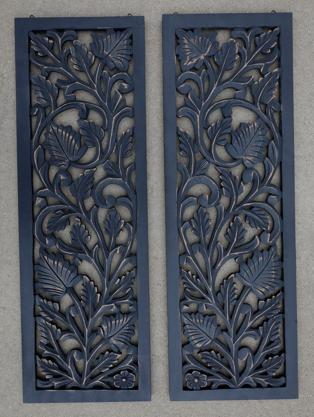 Handcrafted Set Of 2 Large Wood Wall Panels For Home Décor Hanging Art 12" X 35.5" - DharmaObjects