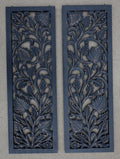 Handcrafted Set Of 2 Large Wood Wall Panels For Home Décor Hanging Art 12" X 35.5" - DharmaObjects