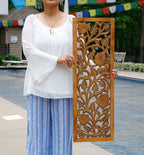 Handcrafted Set Of 2 Large Wood Wall Panels For Home Décor Hanging Art 12" X 35.5" - DharmaObjects