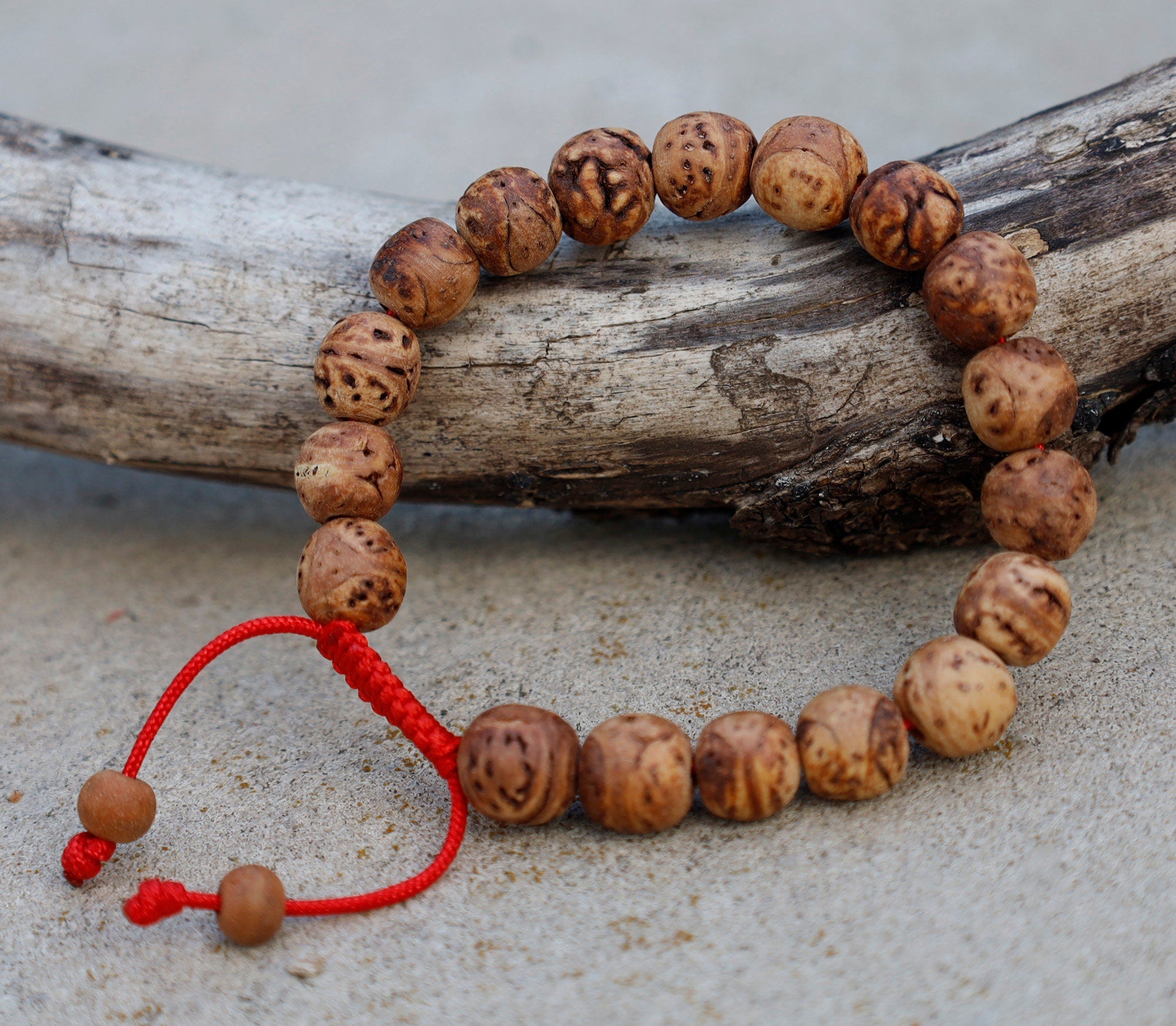 Tibetan Buddhist Bodhi Seed 18 Beads Adjustable Mala Bracelet Free Pouch