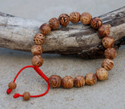 Tibetan Buddhist Bodhi Seed 18 Beads Adjustable Mala Bracelet Free Pouch