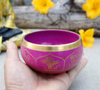 Tibetan 8 Lucky Symbols Singing Bowl Set 4" | Buddhist Meditation Bowl with Rosewood Mallet & Cushion for Yoga, Prayer & Chakra Healing - DharmaObjects