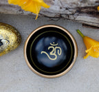 Tibetan OM Singing Bowl Set 4" | Meditation Bowl with Rosewood Mallet & Brocade Cushion for Chakra Healing, Yoga & Prayer - DharmaObjects