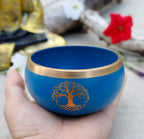 Tibetan Tree Of Life Singing Bowl Set 4" | Handmade Meditation Bowl with Mallet & Cushion for Yoga, Mindfulness & Spiritual Healing - DharmaObjects